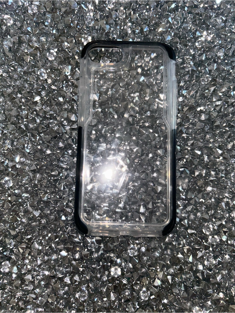 iPhone 5/6/7/8/SE Clear Black-Trim Protective Phone Case